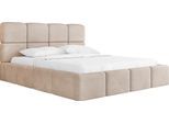 POLSTERBETT Tivio mit Bettkasten, Beige Samt 140x200 cm