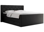 BOXSPRINGBETT KING EIGAR 160/200 Schwarz Kunstleder - H4