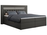 BOXBETT GOLD-6 LED 180/200 Dunkelgrau Kunstleder - H3