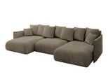 WOHNLANDSCHAFT mit Schlaffunktion und Bettkasten ONESK-U 317x177x72 Braun Velours