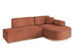 ECKSOFA Ottomane Rechts ARRIO-L1 - 243x171x83 cm Apricot