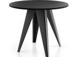 ESSTISCH Glory runder ausziehbarer, Schwarz 100-140/100/76 cm