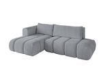 ECKSOFA Ottomane Links CLOUD-L 280x185x90 Hellgrau Velours