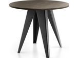 ESSTISCH Glory runder ausziehbarer, Dunkelgrauer Chicago Beton 100-140/100/76 cm