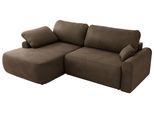 ECKSCHLAFSOFA CUBO L Braun Velvet - links