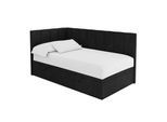 EINZELBETT Jugendbett mit Bettkasten Rechts, mit Matratze - LOVY 80x200 Schwarz