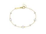 Armband "Süßwasser-Perlen und Zirkonia, Silber 925", gold, GIORGIO MARTELLO MILANO, Armbänder, Damen, 19cm, Silber 925 (Sterlingsilber), Armband