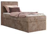 BOXBETT TILIANO 90/200 - Braun Cord - H3 - Visco Topper - Links