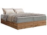 BOXBETT WOOD ZERO 180/200 - Hellgrau Cord - H4 - Topper Visco
