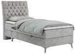 BOXBETT MILEN 90/200 Hellgrau Velvet - H3 - Links Seite