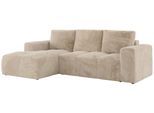 ECKSOFA MONIVA Creme Plüsch - Links