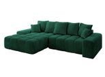 ECKSOFA Ottomane Links ENSI-L - 267x164x88 cm Dunkelgrün