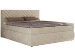 BOXBETT AVERTA 160/200 - Beige Schenille glatt - H3
