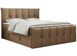 BOXSPRINGBETT PREMIUM 11 KING 140/200 Braun Kunstleder - H3