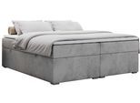 BOXBETT BESS 140/200 Hellgrau Velvet - H4
