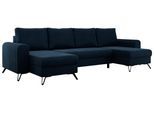 WOHNLANDSCHAFT AXEL U Velvet Dunkelblau