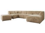 WOHNLANDSCHAFT MODARO U 6M - Beige Plüsch - Rechts