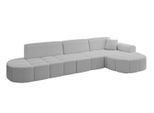 ECKSOFA Ottomane Rechts LIVO-L2 - 337x173x79,5 cm Hellgrau