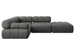 ECKSOFA modulares Sofa Felto-L1 - 285x190x70 cm Dunkelgrau Velours