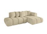ECKSOFA Ottomane Rechts CLOUD-L-v1 280x185x90 Beige Velours
