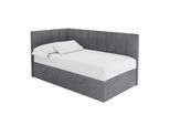 EINZELBETT Jugendbett mit Bettkasten Rechts, mit Matratze - LOVY 80x200 Dunkelgrau