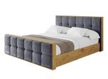 POLSTERBETT mit Bettkasten, Fußteil und Lattenrost, Boxbett ohne Matratze - ENZO7-Z 200x200 Dunkelgrau