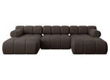 WOHNLANDSCHAFT modulares Sofa Tesso-U1 - 285x160x70 cm Braun Velours