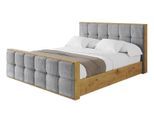 POLSTERBETT mit Bettkasten, Fußteil und Lattenrost, Boxbett ohne Matratze - ENZO7-Z 200x200 Grau
