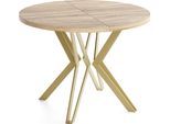 ESSTISCH Daisy runder ausziehbarer, Sonoma Eiche 100-180/100/76 cm