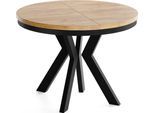 ESSTISCH Savio Neo rund ausziehbar verlängerbar, Eiche Braun 80-130/80/77 cm