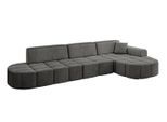 ECKSOFA Ottomane Rechts LIVO-L2 - 337x173x79,5 cm Dunkelgrau
