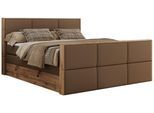 BOXSPRINGBETT ALBERO 2 KING DUO 200/200 Braun Kunstleder - H3