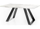 ESSTISCH Colter rechteckig ausziehbar, Marmor Weiß 160-260/90/76 cm