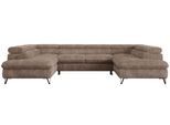 WOHNLANDSCHAFT PEDRO U Cord Braun