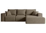 ECKSOFA mit Schlaffunktion und Bettkasten SERRA-L-S - 266x161x87 cm Braun Velours