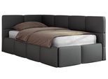 JUGENDBETT ARVO 90/200 - Grau Kunstleder - Foam-Matratze - Links Seite