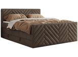 BOXSPRINGBETT PARIS KING DUO - 200/200 - Braun Velvet - H4