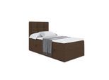 BOXBETT mit Matratze H4 und Lattenrost - MARCE - 90x200 - Rechts - H4 - Braun