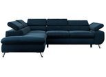 ECKSOFA PETER L Dunkelblau Velvet - Links Seite