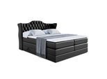 BOXSPRINGBETT VILA KING - 140x200 - H3/H4 - Schwarz Hochglanz