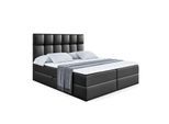 BOXBETT mit H4-Matratze und Lattenrost - RICAR - 180x200 Schwarz Hochglanz