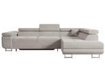 ECKSOFA mit Schlaffunktion und Bettkasten GUSA-L 272x202x107 cm Hellbraun Velours
