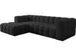 ECKSOFA Mochi L-Form 5-Sitzer Links, Samt, Schwarz 290/75/193 cm