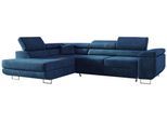 ECKSOFA GUSTAW L Dunkelblau Velvet Links Seite