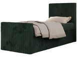 JUGENDBETT TILIO DUO 90/200 - Dunkelgrün Cord - H4 - Rechts Seite