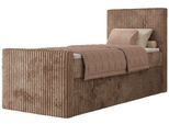 BOXBETT TILIANO DUO 90/200 - Braun Cord - H3 - Topper Visco - Rechts Seite