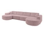 WOHNLANDSCHAFT MARI-U2-v3 - 388x171x83 cm Rosa Cord