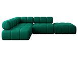 ECKSOFA modulares Sofa Favio-L1 - 285x190x70 cm Dunkelgrün Velours