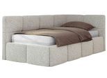 JUGENDBETT ARVO 90/200 - Hellgrau Strukture - Foam-Matratze - Rechts Seite