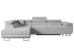 ECKSOFA mit Schlaffunktion und Bettkasten GUSA-L 272x202x107 cm Grau Bouclé